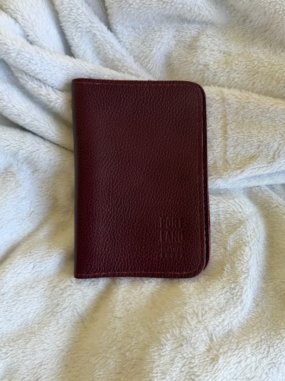 Portland Leather Leather Modern Passport Holder in Violet Moon
